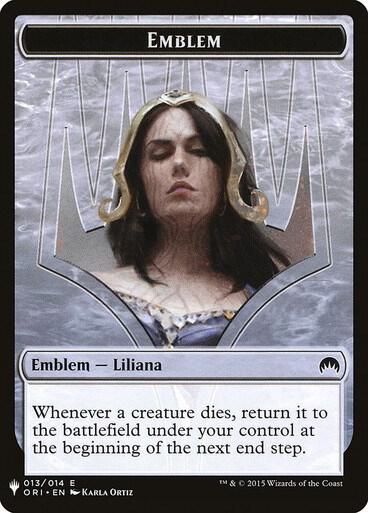 Beast // Emblem - Liliana, Defiant Necromancer Double-Sided Token (Back)